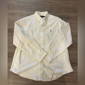 Ralph Lauren Shirt Mens XXL White Oxford Custom Fit Flesh Pony Business Casual